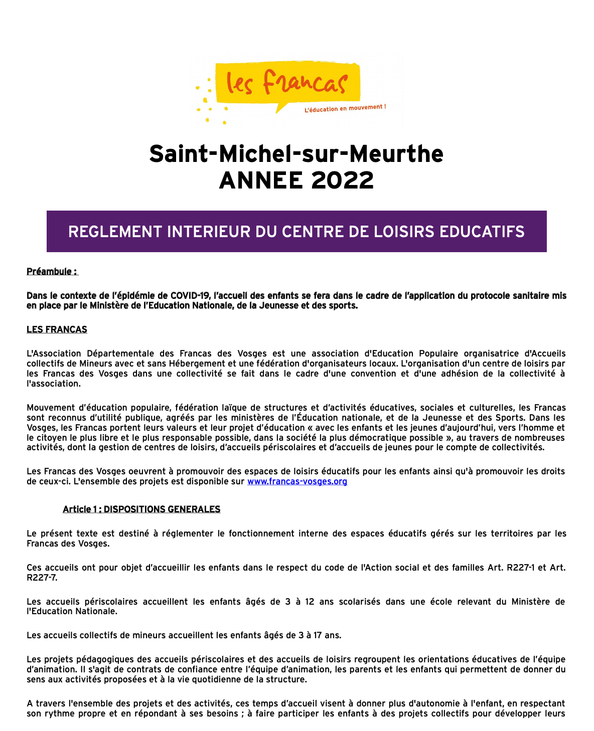 Règlement intérieur 2022 Saint-Michel-sur-Meurthe