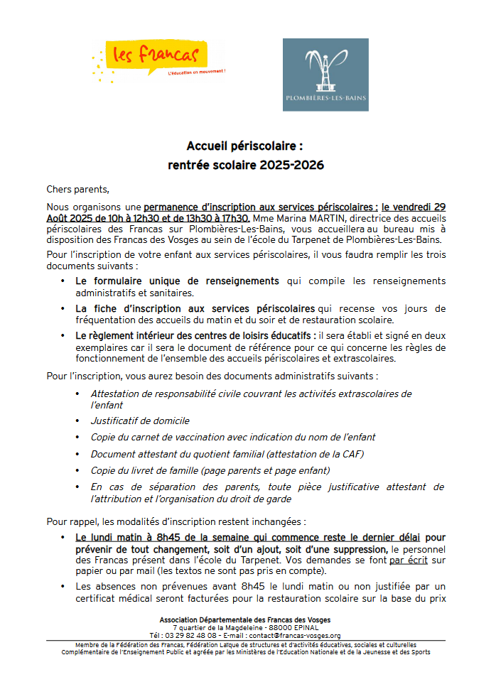 Courrier rentrée parents Perisco 25-26 PLB